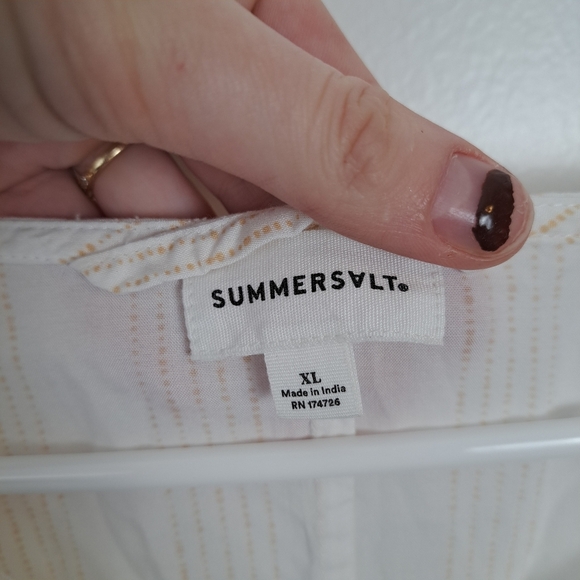 SummerSalt White Yellow Sheer Summer Beach Swimsuit Cover-up Maxi Dress Size XL - Picture 4 of 7